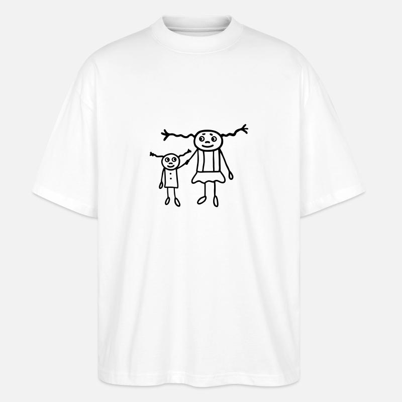 2 filles - sœurs - T-shirt bio Blaster 2.0 coupe oversize Stanley/Stella Unisexe - blanc