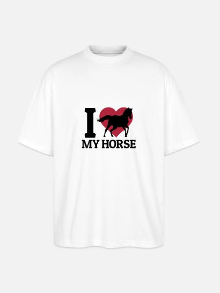 I love my horse - Stanley/Stella Oversized Unisex Organic T-shirt Blaster 2.0 - white