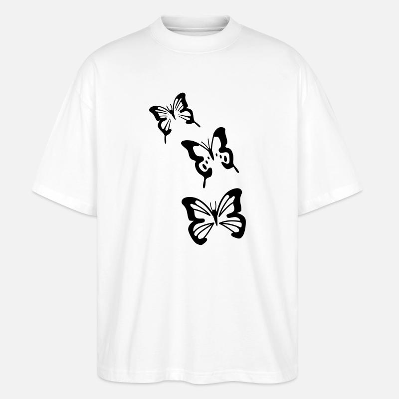 Schmetterlinge - Stanley/Stella Oversized Unisex Bio T-Shirt Blaster 2.0 - Weiß