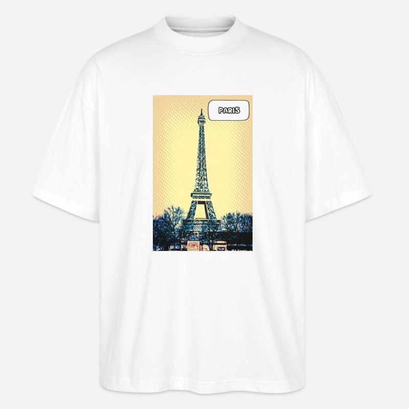 Eiffel Pop Art Paris - T-shirt bio Blaster 2.0 coupe oversize Stanley/Stella Unisexe - blanc