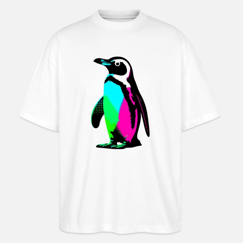Pinguin - Stanley/Stella Oversized Unisex Bio T-Shirt Blaster 2.0 - Weiß