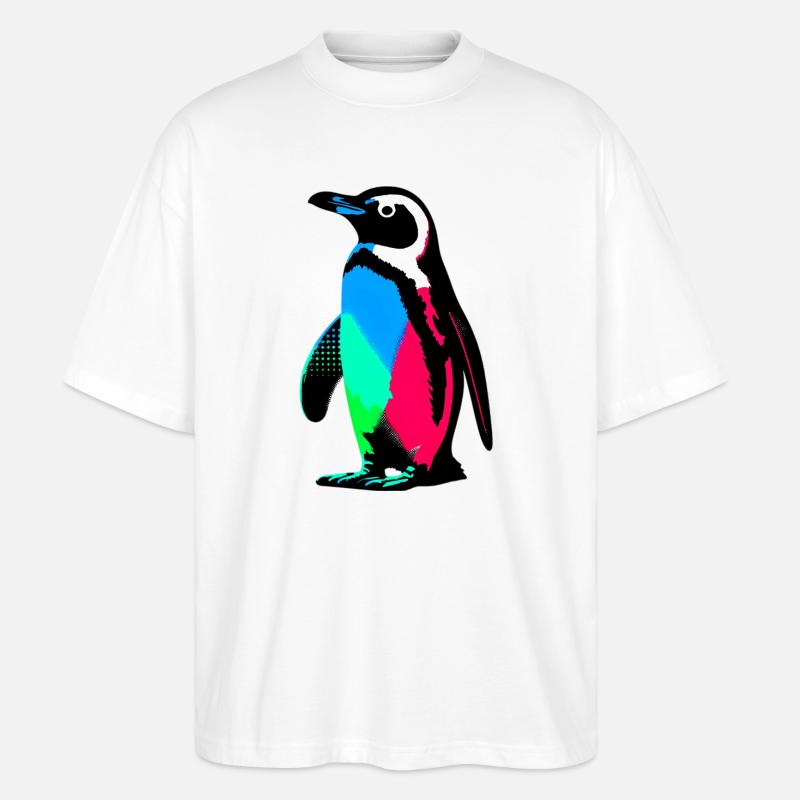 Pinguin - Stanley/Stella Oversized Unisex Bio T-Shirt Blaster 2.0 - Weiß