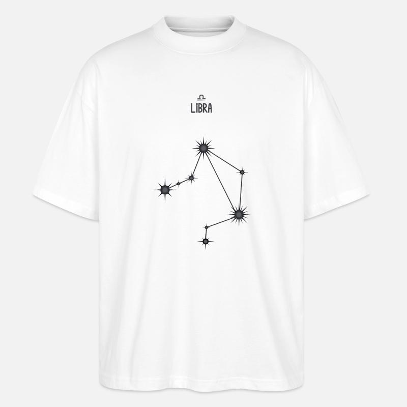 Waage Sternzeichen Sternbild Sternbild Schwarz & Grau - Stanley/Stella Oversized Unisex Bio T-Shirt Blaster 2.0 - Weiß