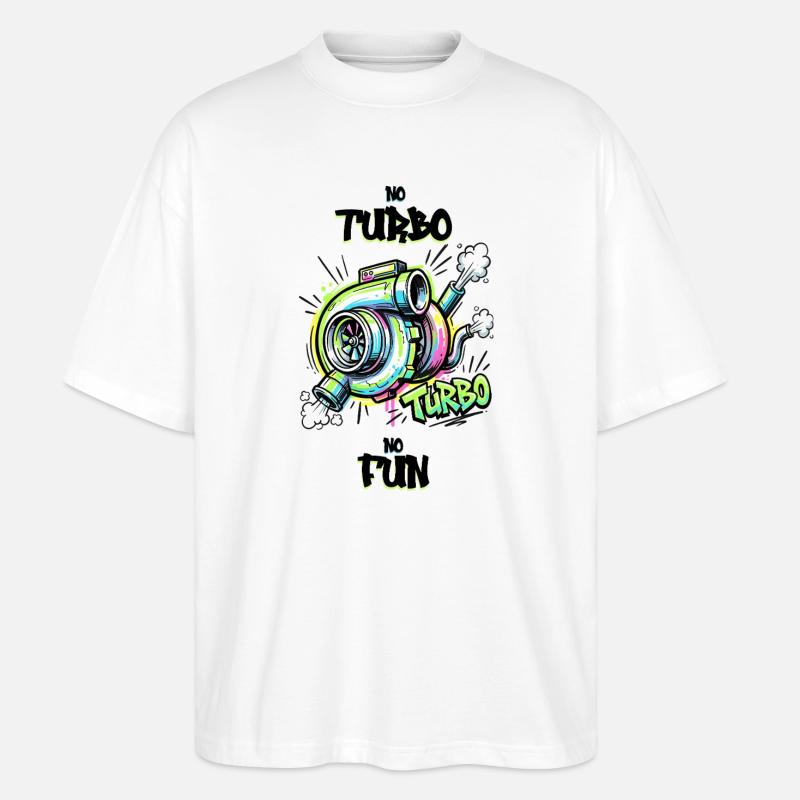 Pas de turbo, pas de plaisir. - T-shirt bio Blaster 2.0 coupe oversize Stanley/Stella Unisexe - blanc