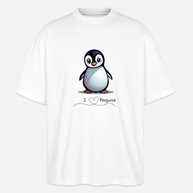 Pinguin - Stanley/Stella Oversized Unisex Bio T-Shirt Blaster 2.0 - Weiß