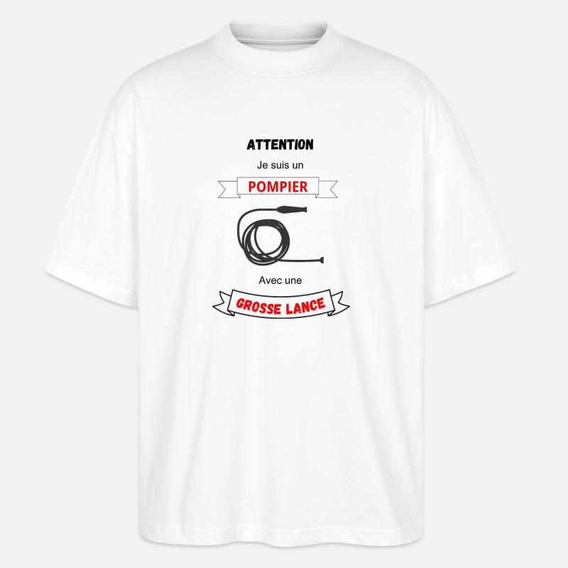 Ich bin Feuerwehrmann - Stanley/Stella Oversized Unisex Bio T-Shirt Blaster 2.0 - Weiß