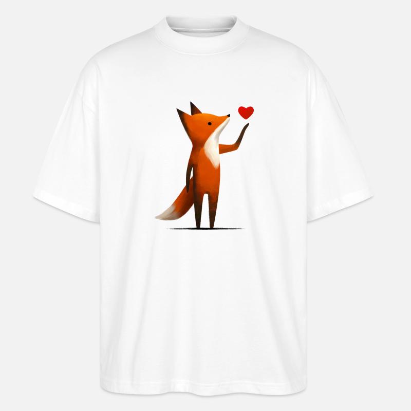Fuchs mit Herz - Stanley/Stella Oversized Unisex Bio T-Shirt Blaster 2.0 - Weiß