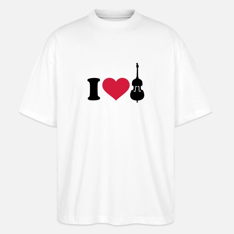 I love Contrabasse - T-shirt bio Blaster 2.0 coupe oversize Stanley/Stella Unisexe - blanc