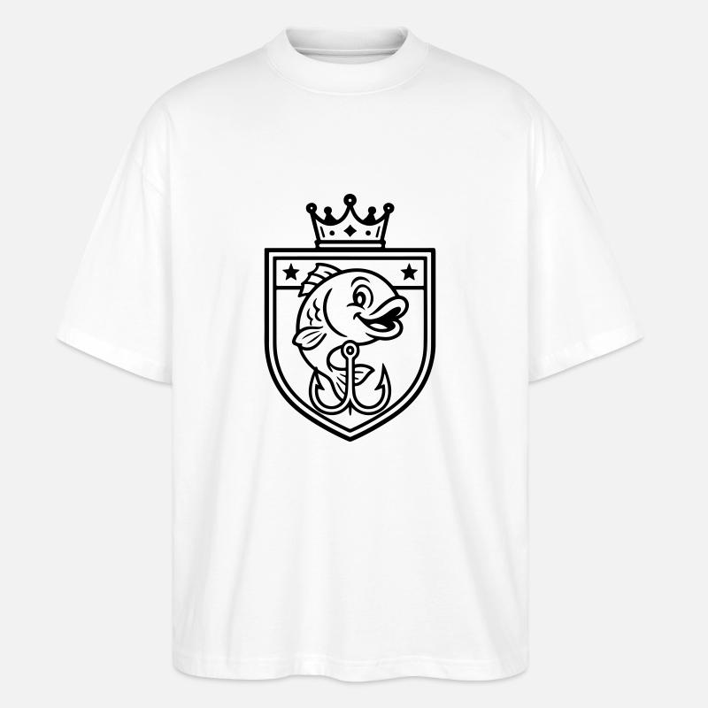 Logo de pêche au poisson - T-shirt bio Blaster 2.0 coupe oversize Stanley/Stella Unisexe - blanc