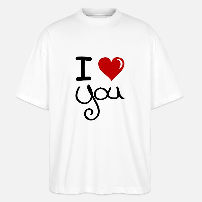 Je t’aime 1 - T-shirt bio Blaster 2.0 coupe oversize Stanley/Stella Unisexe - blanc