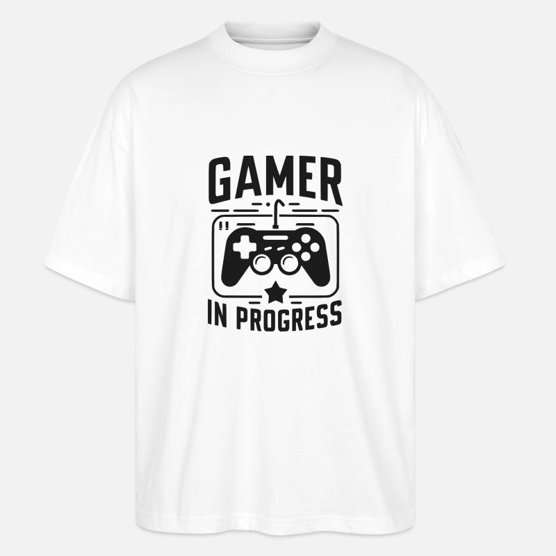 Gamer in Progress - Stanley/Stella Oversized Unisex Bio T-Shirt Blaster 2.0 - Weiß