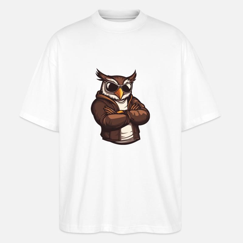 Eule Comic Cool - Stanley/Stella Oversized Unisex Bio T-Shirt Blaster 2.0 - Weiß