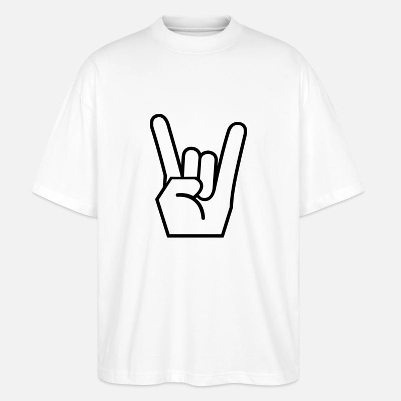 Pommesgabel Metal Geschenkidee - Stanley/Stella Oversized Unisex Bio T-Shirt Blaster 2.0 - Weiß