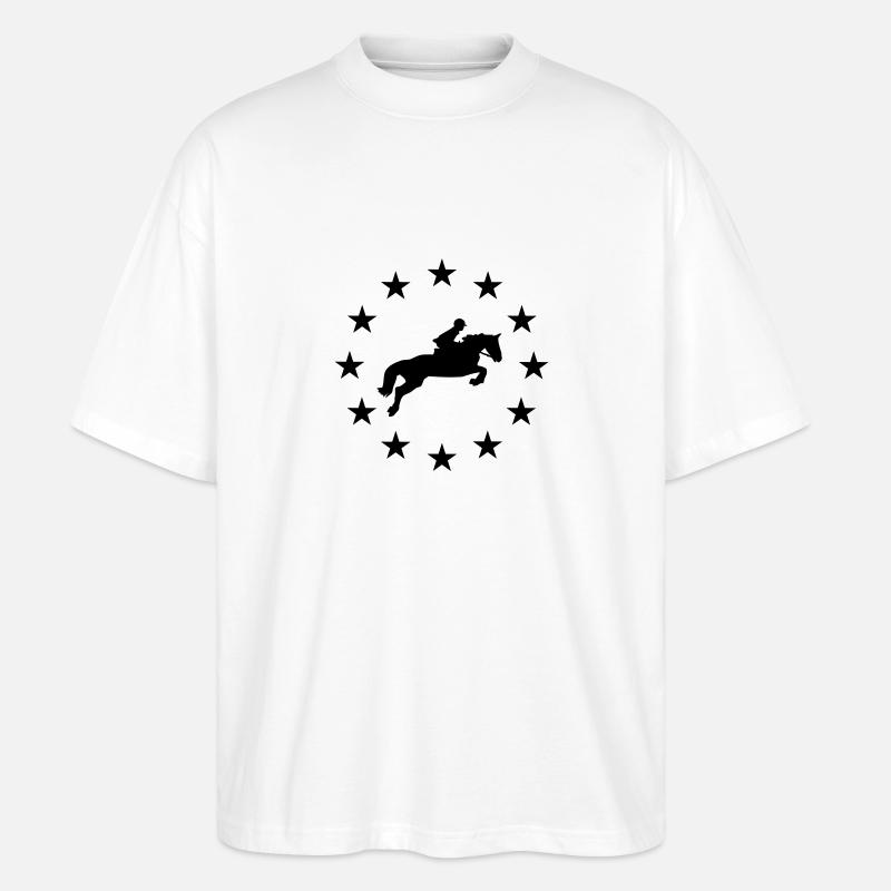Springen Pferd & Sternen - Stanley/Stella Oversized Unisex Bio T-Shirt Blaster 2.0 - Weiß