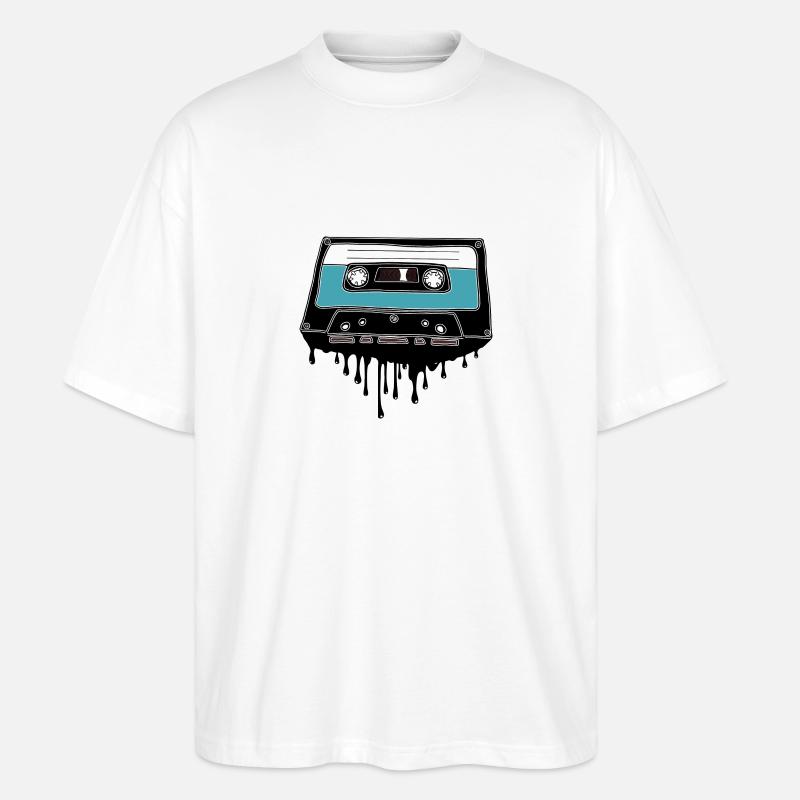 Kassette schmelzend 80's Motiv - Stanley/Stella Oversized Unisex Bio T-Shirt Blaster 2.0 - Weiß