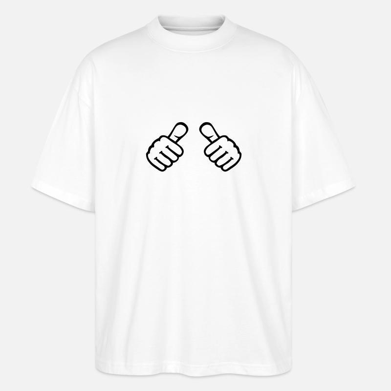 Daumen - Stanley/Stella Oversized Unisex Bio T-Shirt Blaster 2.0 - Weiß