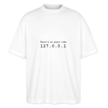 Entwickler / Informatiker / Programmierer / - Stanley/Stella Oversized Unisex Bio T-Shirt Blaster 2.0 - Weiß - Vorne - Alina (178cm) & Michal (187cm)