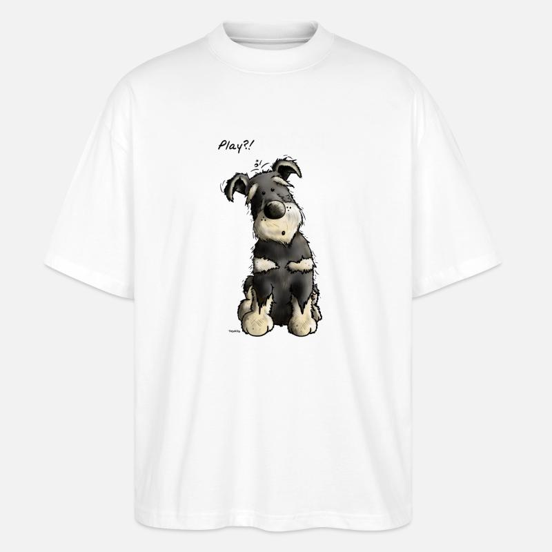 Schnauzer Play -Chien - Chiens - Cadeau - T-shirt bio Blaster 2.0 coupe oversize Stanley/Stella Unisexe - blanc