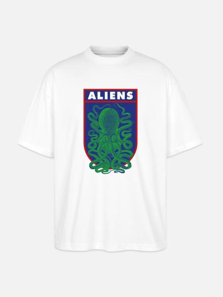 Octopus Aliens - Stanley/Stella Oversized Unisex Organic T-shirt Blaster 2.0 - white