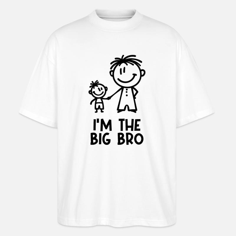 Geschwisterliebe Bruder Statement Stolzer Großer - Stanley/Stella Oversized Unisex Bio T-Shirt Blaster 2.0 - Weiß