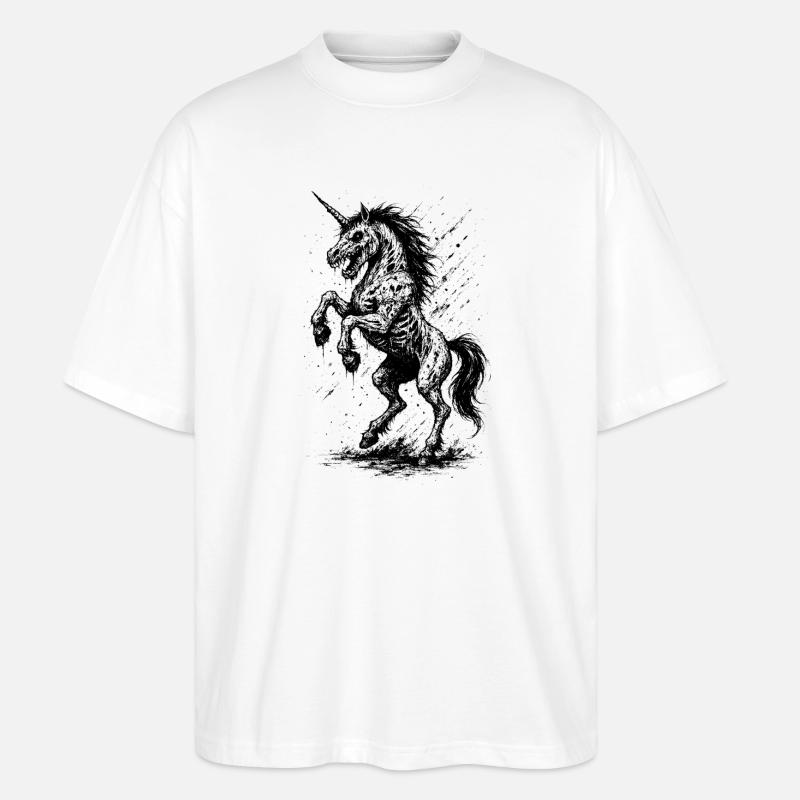 Einhorn Dämmerung - Stanley/Stella Oversized Unisex Bio T-Shirt Blaster 2.0 - Weiß