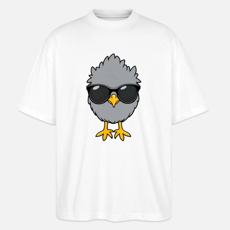 Chillküken mit Sonnenbrillen - Stanley/Stella Oversized Unisex Bio T-Shirt Blaster 2.0 - Weiß