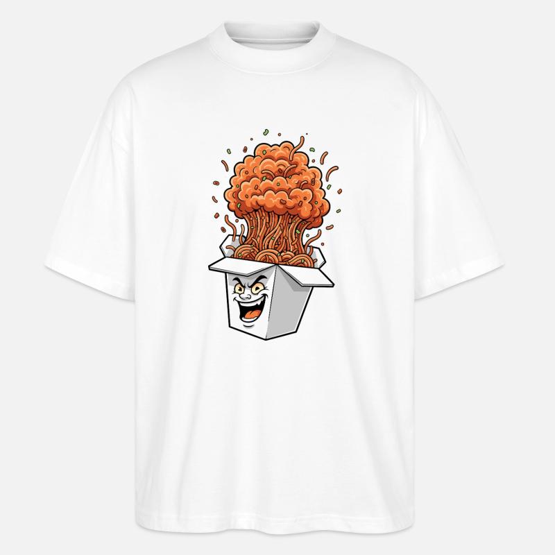 Nudelbox Explosion Cartoon - Stanley/Stella Oversized Unisex Bio T-Shirt Blaster 2.0 - Weiß
