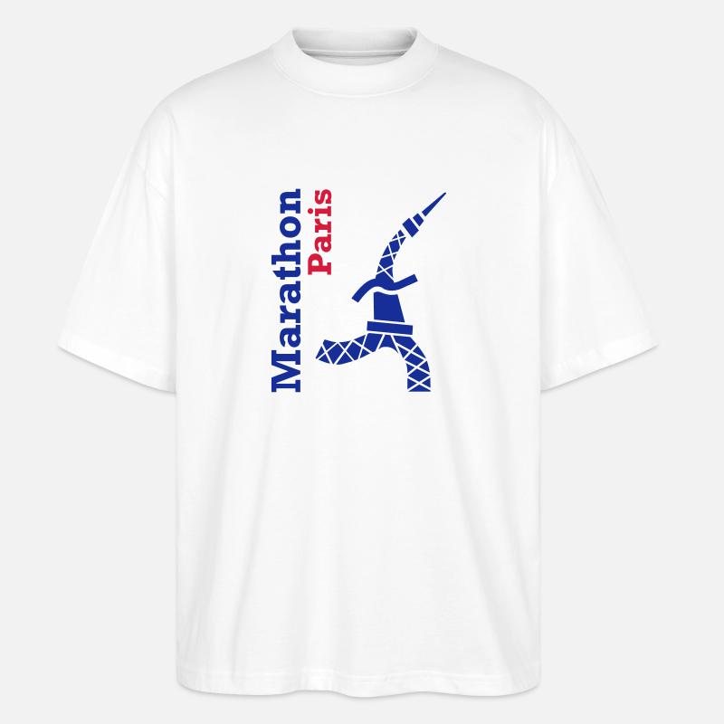 paris_marathon_eiffelturm - Stanley/Stella Oversized Unisex Bio T-Shirt Blaster 2.0 - Weiß