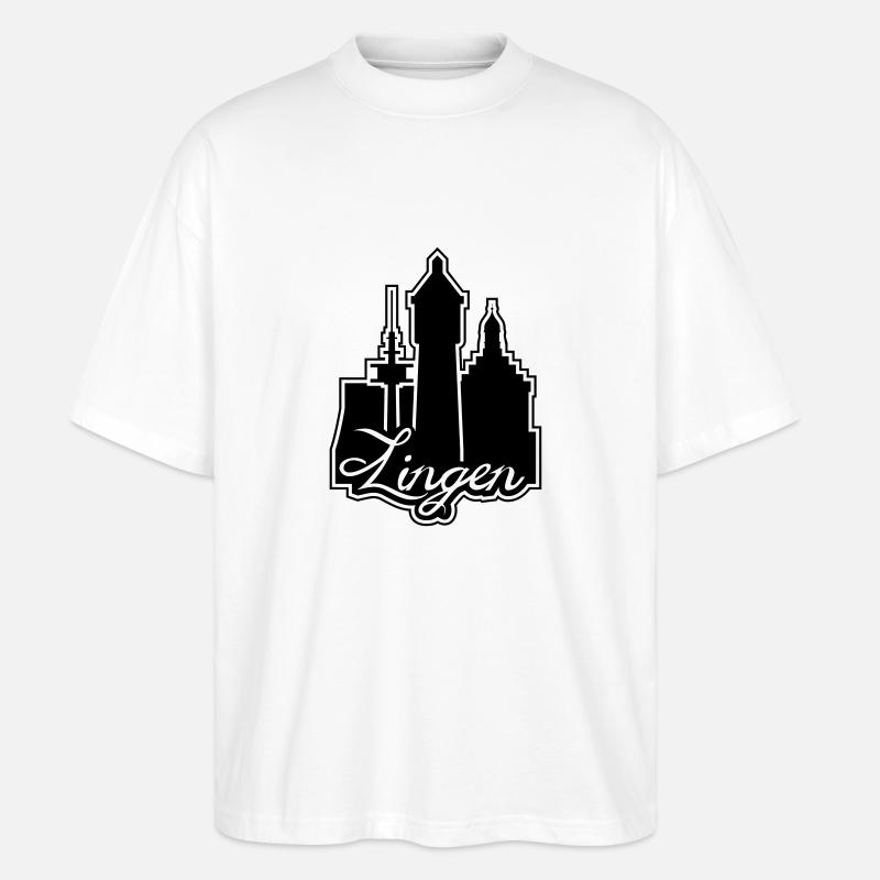 Lingener Emblem - Stanley/Stella Oversized Unisex Bio T-Shirt Blaster 2.0 - Weiß