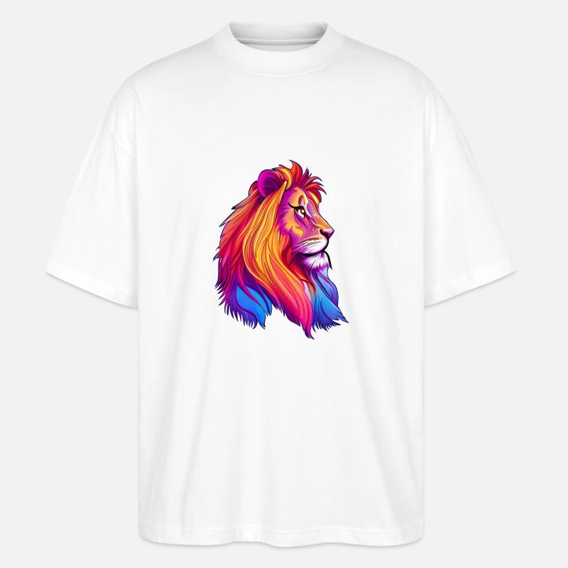 Löwe - Stanley/Stella Oversized Unisex Bio T-Shirt Blaster 2.0 - Weiß