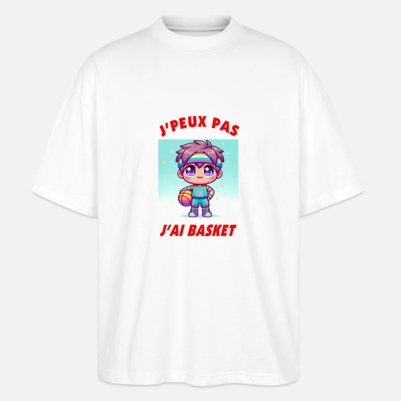 J'peux pas j'ai basket - T-shirt bio Blaster 2.0 coupe oversize Stanley/Stella Unisexe - blanc