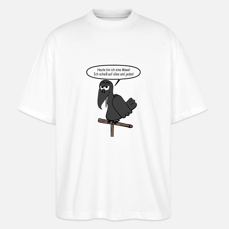 Heute bin ich eine Möwe - Stanley/Stella Oversized Unisex Bio T-Shirt Blaster 2.0 - Weiß