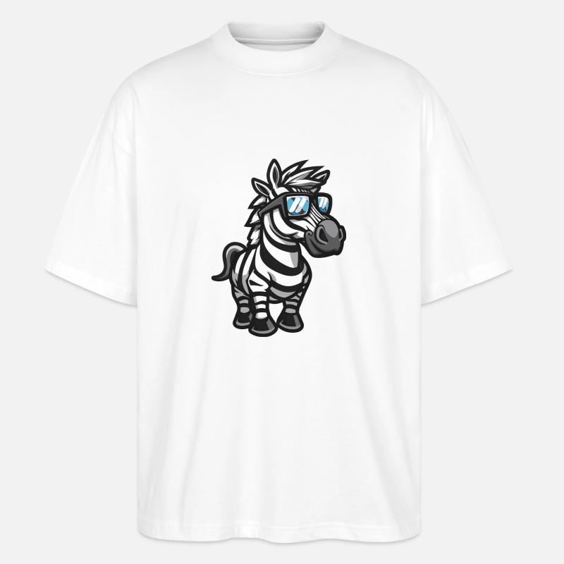 Zebra Comic Cool - Stanley/Stella Oversized Unisex Bio T-Shirt Blaster 2.0 - Weiß