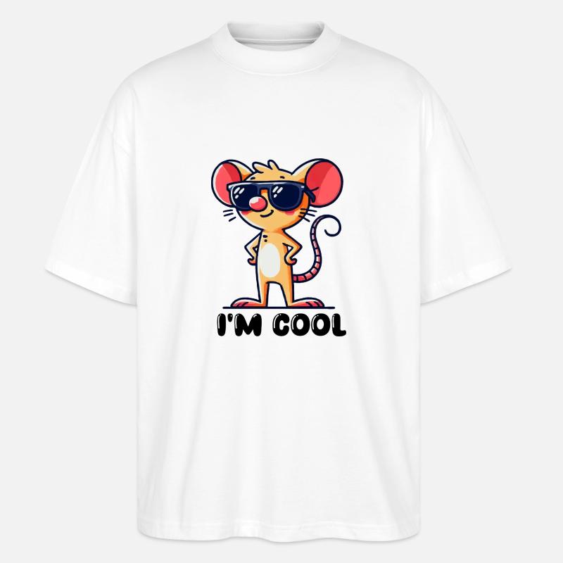 maus cool - Stanley/Stella Oversized Unisex Bio T-Shirt Blaster 2.0 - Weiß