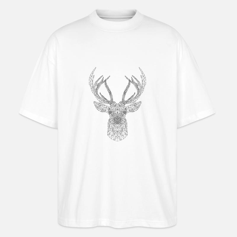 Hirschmerkmal - Stanley/Stella Oversized Unisex Bio T-Shirt Blaster 2.0 - Weiß