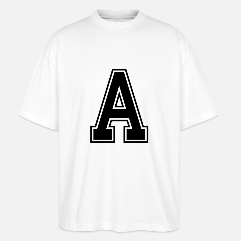 Buchstabe A - Stanley/Stella Oversized Unisex Bio T-Shirt Blaster 2.0 - Weiß