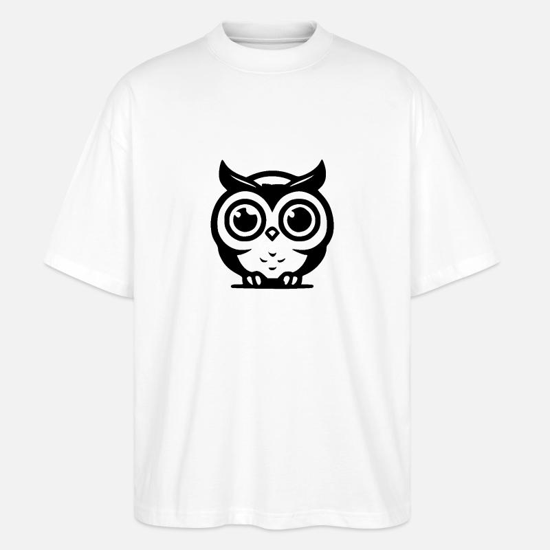 Eulen mit riesigen Augen - Stanley/Stella Oversized Unisex Bio T-Shirt Blaster 2.0 - Weiß