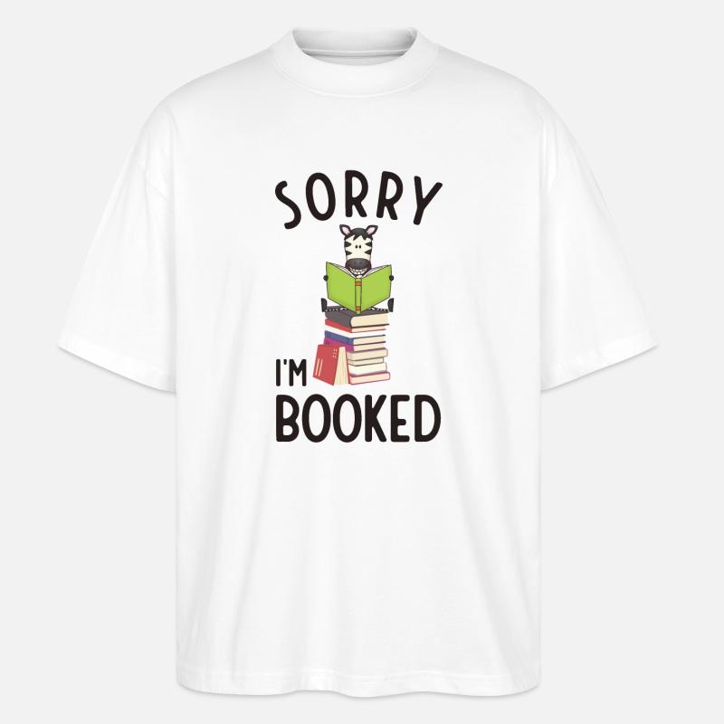 Sorry, I'm booked, reading Zebra - Stanley/Stella Oversized Unisex Bio T-Shirt Blaster 2.0 - Weiß