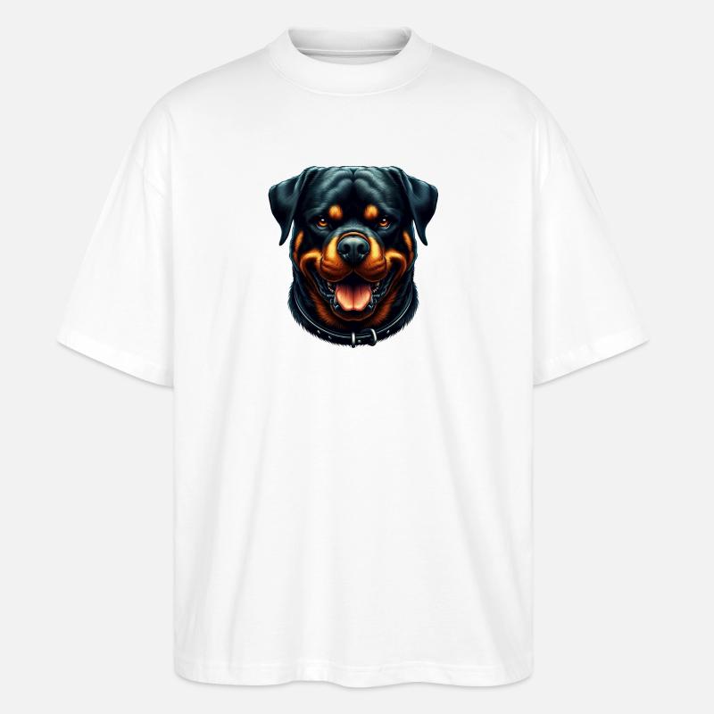 Ein friedlicher Rottweiler - Stanley/Stella Oversized Unisex Bio T-Shirt Blaster 2.0 - Weiß