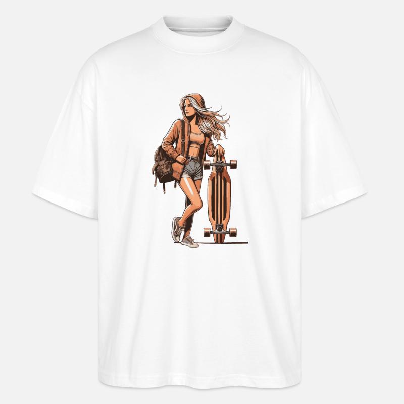 Longboard - T-shirt bio Blaster 2.0 coupe oversize Stanley/Stella Unisexe - blanc