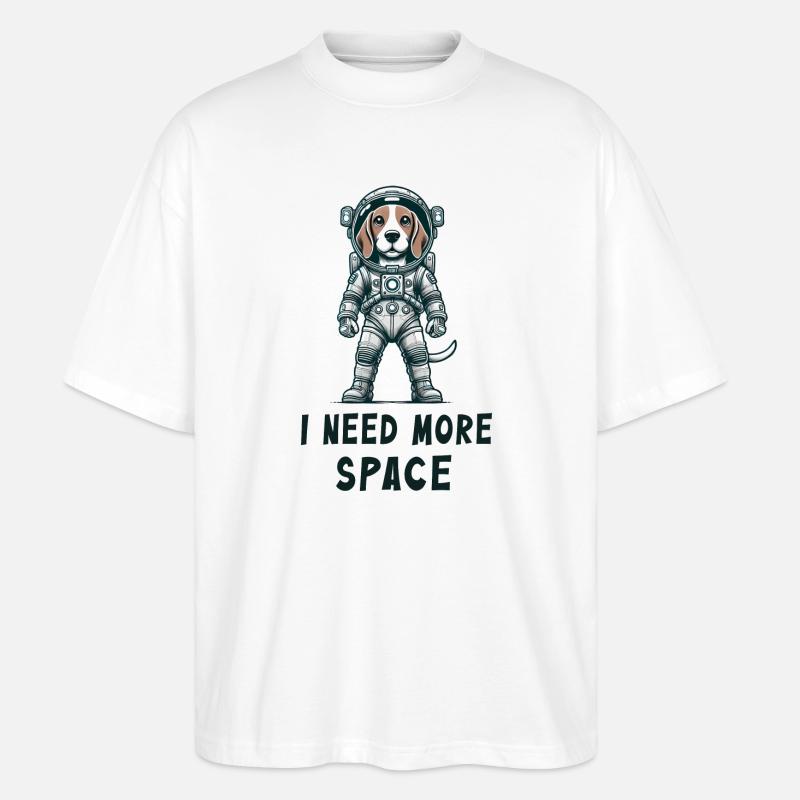 Beagle Astronaut - Stanley/Stella Oversized Unisex Bio T-Shirt Blaster 2.0 - Weiß