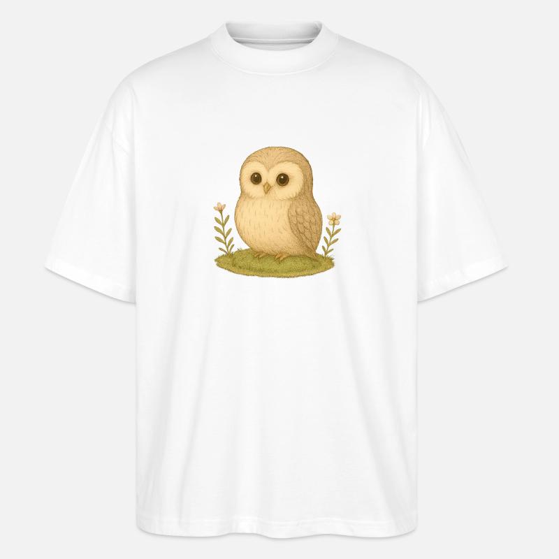 Nordischer Wald - Eule - Stanley/Stella Oversized Unisex Bio T-Shirt Blaster 2.0 - Weiß