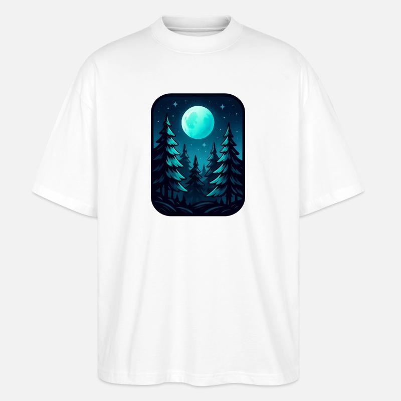 Mondschein-Kiefern - Stanley/Stella Oversized Unisex Bio T-Shirt Blaster 2.0 - Weiß