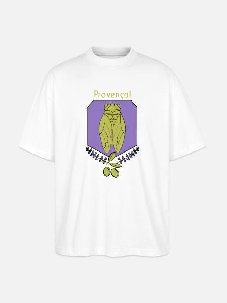 cigale Provençale avec Olives - T-shirt bio Blaster 2.0 coupe oversize Stanley/Stella Unisexe - blanc