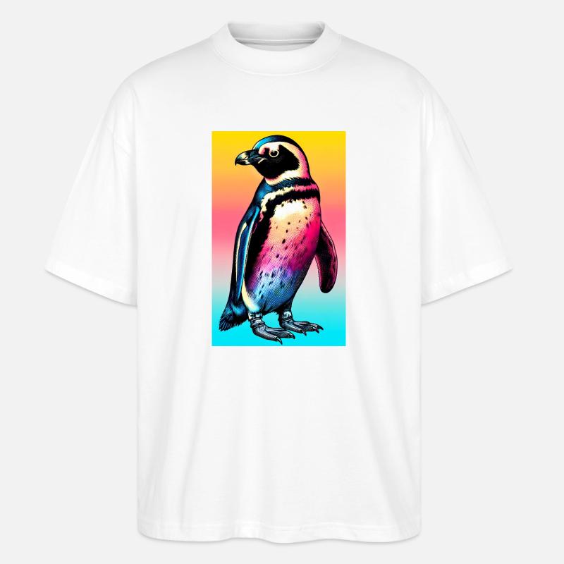 Pinguin - Stanley/Stella Oversized Unisex Bio T-Shirt Blaster 2.0 - Weiß
