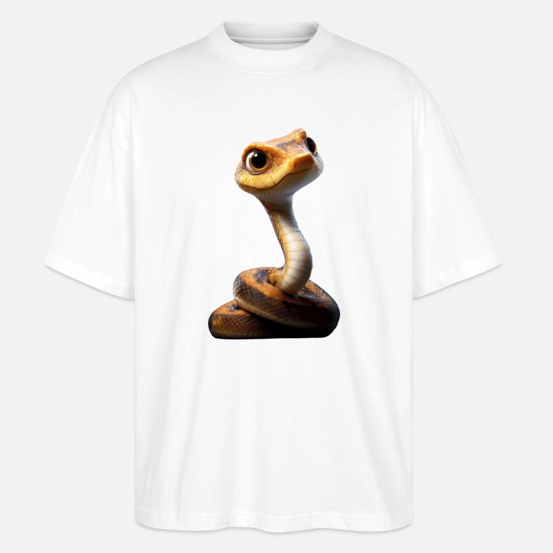 Schlange Python Kobra Klapperschlange Schlangen - Stanley/Stella Oversized Unisex Bio T-Shirt Blaster 2.0 - Weiß