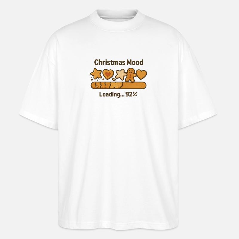 Weihnachtslaune Plätzchen Loading - Stanley/Stella Oversized Unisex Bio T-Shirt Blaster 2.0 - Weiß
