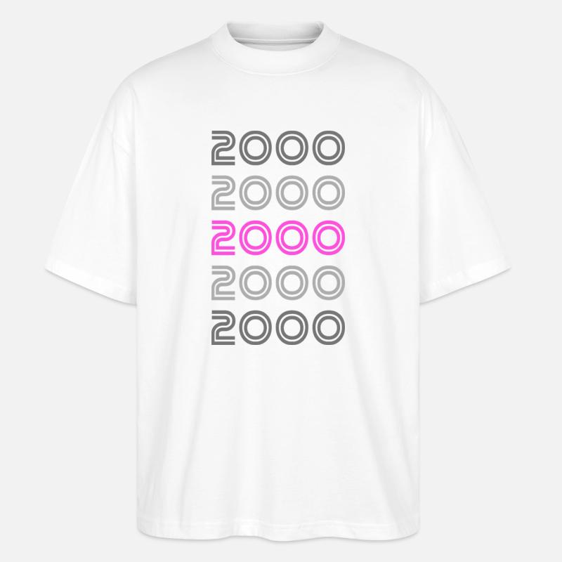Retro 2000 - Stanley/Stella Oversized Unisex Bio T-Shirt Blaster 2.0 - Weiß