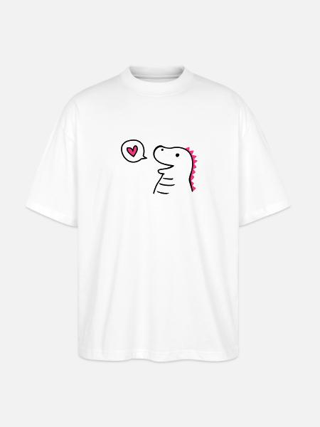 Cute Dino - Stanley/Stella Oversized Unisex Bio T-Shirt Blaster 2.0 - Weiß