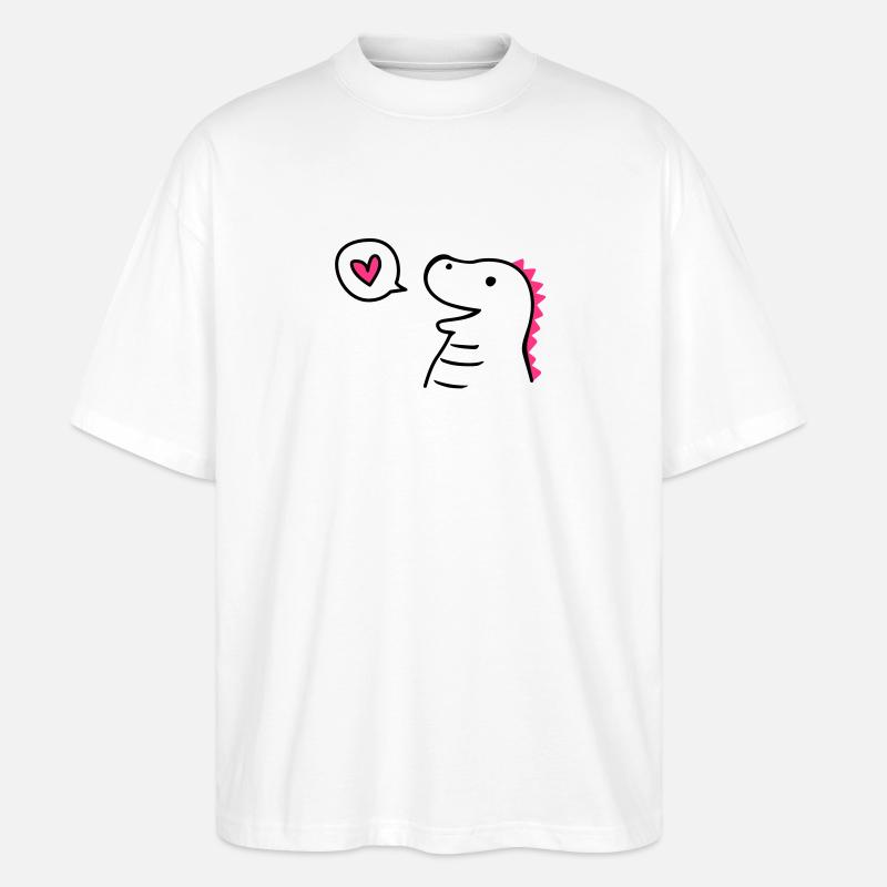 Cute Dino - Stanley/Stella Oversized Unisex Bio T-Shirt Blaster 2.0 - Weiß